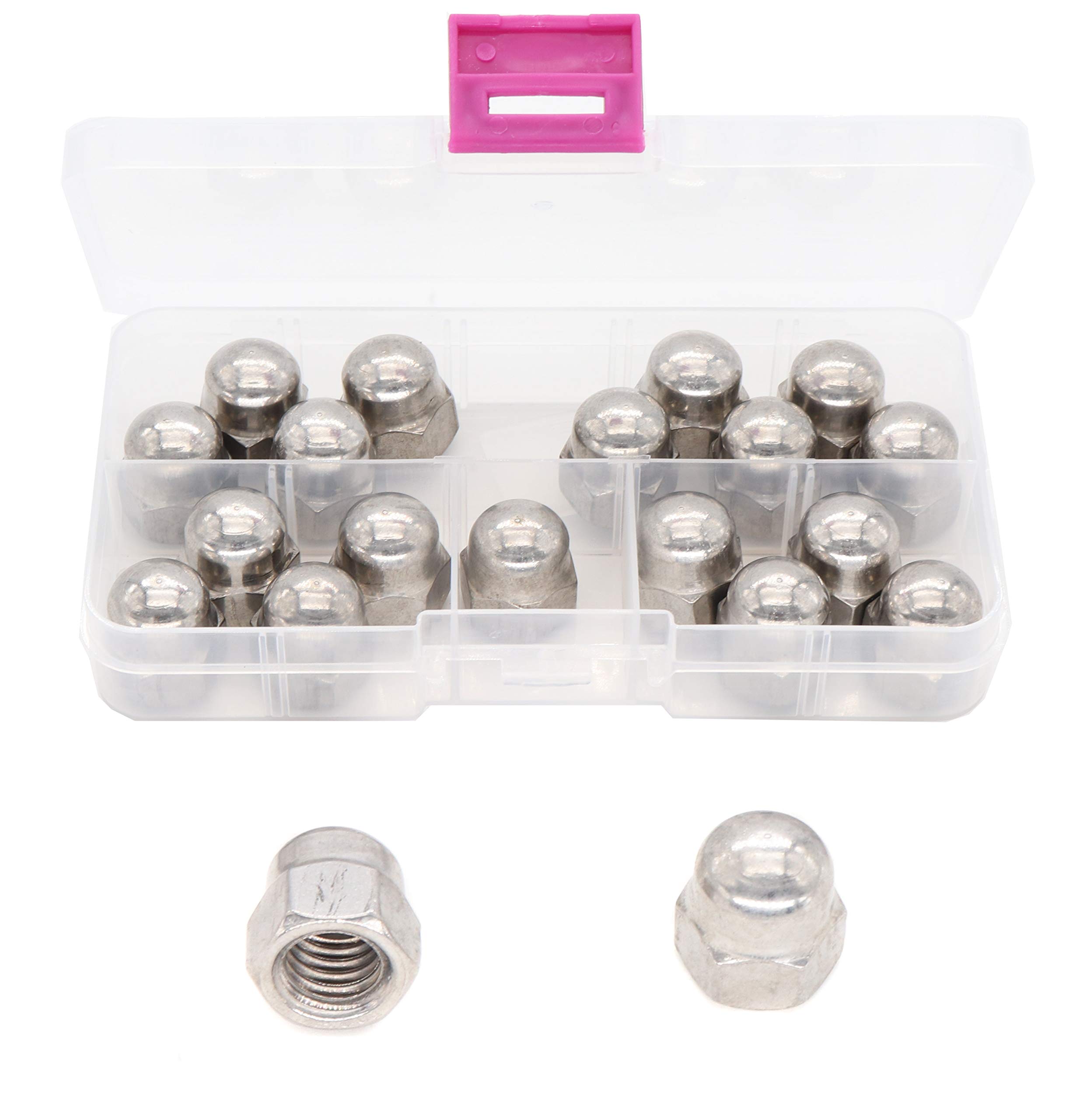 binifiMux 20pcs 3/8-16 Acorn Cap Nuts 304 Stainless Steel