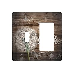 Rustic Butterfly Dandelion on Brown Wood 2 Gang