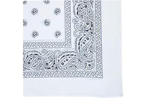 MDSTYLE 100% Cotton Bandana for Men & Women 22" x 22" Paisley Pattern Handkerchief Headband Scarf