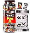 Swad Meetha Pan Candy & Swad Digestive Toffee Masala Chocolate (500g Paan Jar, 50 Regular Pack) 2 units