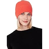 Style Republic Women’s Ribbed Beanie, 100% Cashmere, Soft & Stretchy with Ribbed Edge, Warm Hat for Winter