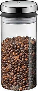 WMF Depot Vorratsdose Glas 1,0l, Höhe 21,5 cm, Vorratsglas mit Deckel, Kaffeebohnen Behälter, Müslidose, Frischhaltedose mit große Einfüllöffnung