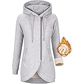 VXVGER Fleece Jacket Women Hoodies Zip Up Sherpa Fleece Thermal Jackets Full Zip Warm Jackets for Womens Winter Coats