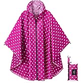 Rain Poncho Jacket Coat Hooded Zipper Style for Women/Men/Adult with Pocket