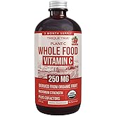 Organic Vitamin C Liquid - 250 mg | Whole Food Vitamin C Supplement from Fruit Plus Absorption Cofactors, Rutin & Citrus Bioflavonoids - Immune & Antioxidant Support, Total Health (96 Servings)