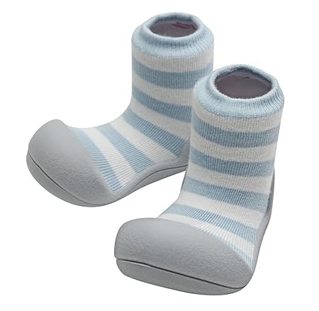 Attipas Natural Herb Blue - ergonomische Baby Lauflernschuhe, atmungsaktive Kinder Hausschuhe ABS Socken Babyschuhe Antirutsc