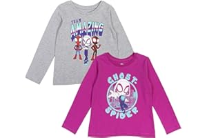 Marvel Spidey and His Amazing Friends Spider-Gwen Ghost Spider Miles Morales Girls 2 Pack T-Shirts Toddler to Little Kid
