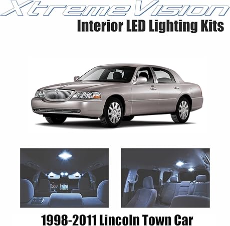 Amazon Xtremevision インテリアled リンカーン タウンカー 1998 11 10個 クールホワイト インテリアledキット 取り付けツール ライト ランプ 車 バイク