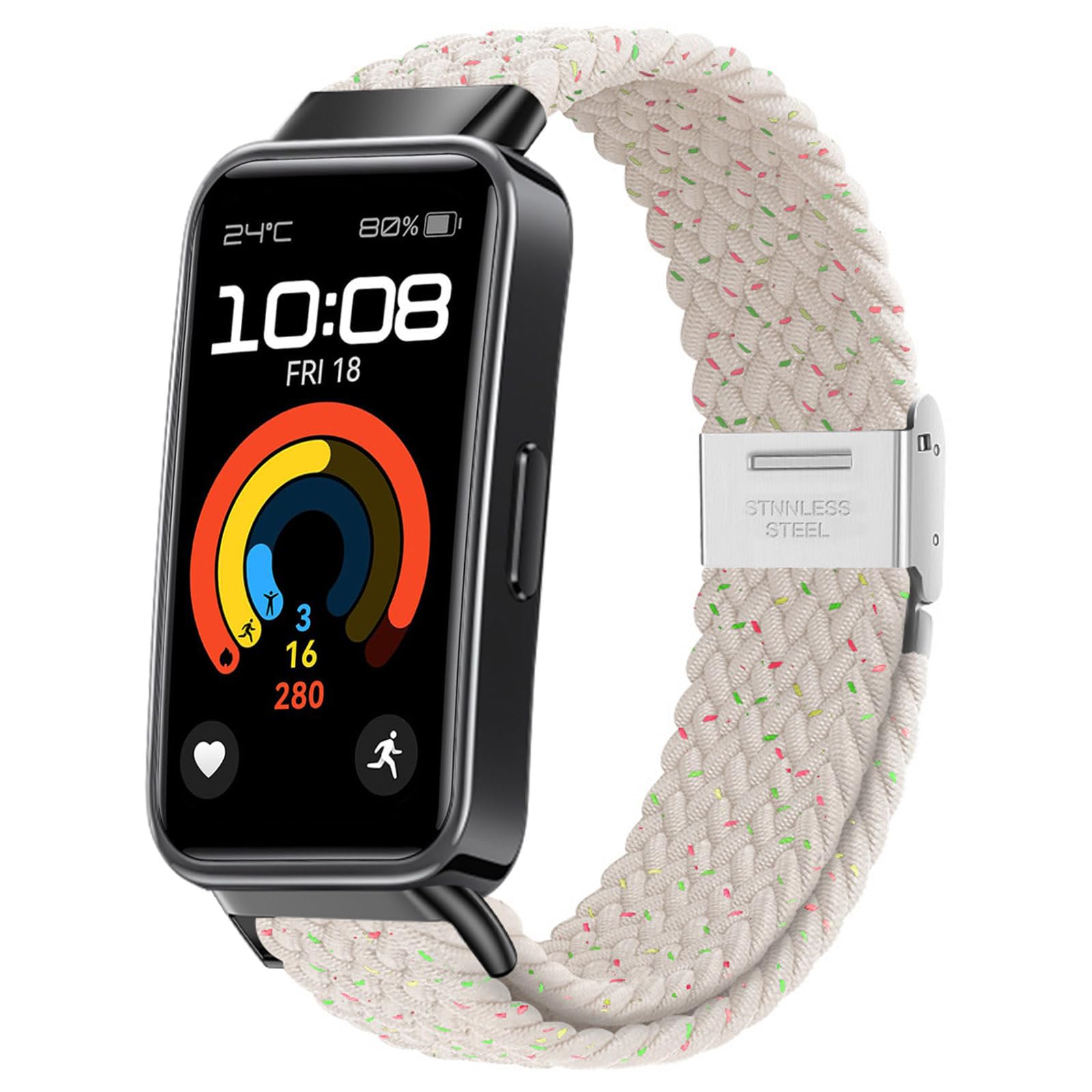 SUGARJAR Braided Straps For Huawei Band 8/9/10,Elastic Sports Replacement Strap for Women and Men