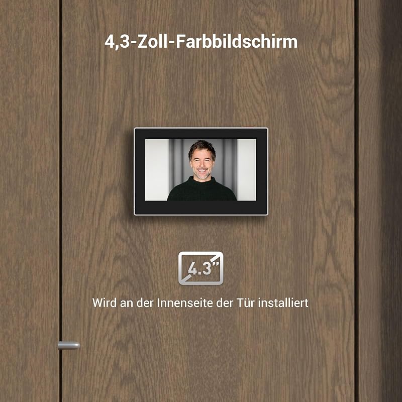 CP2 WLAN Türspion Kamera mit 4.3 Zoll Farbbildschirm 2MP Silber