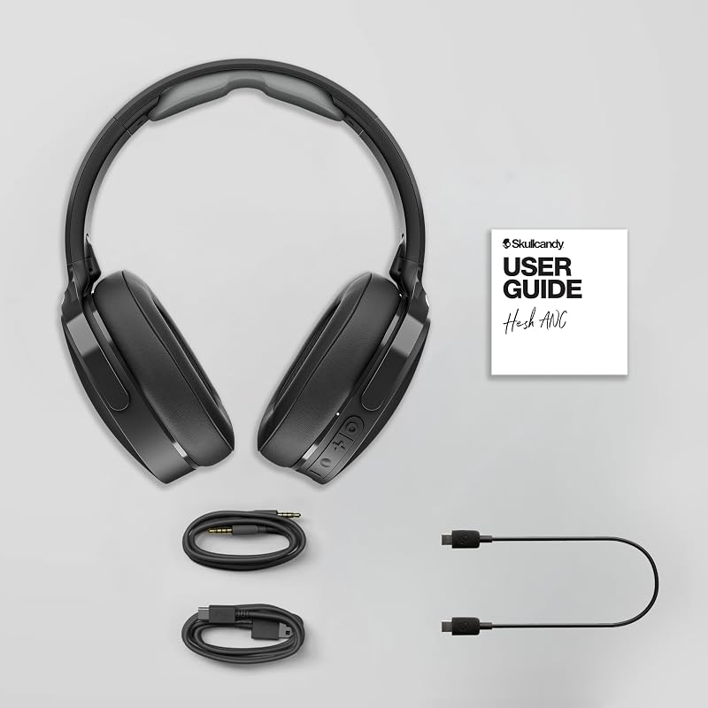 Hesh ANC Cuffie Wireless Over-Ear con Cancellazione del Rumore e Microfono, 22 Ore di Autonomia, Compatibili con iPhone, Android e Dispositivi Bluetooth - Nero