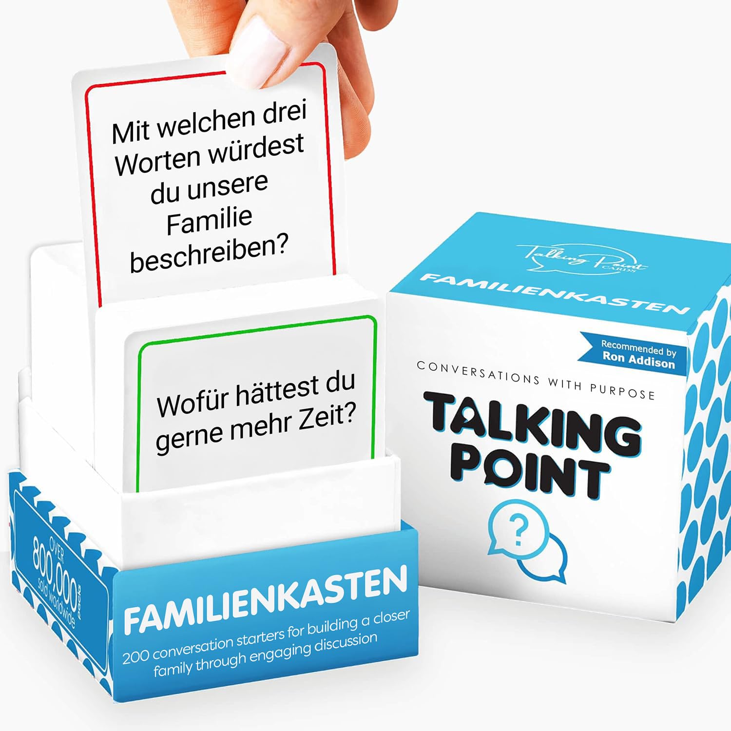 200 Family Conversation Cards - Familie auf Deutsch - Put Down The Phones & Connect with Family - Get to Know Each Other Better with Meaningful Talk - Great for Dinner Table & Road Trips - German