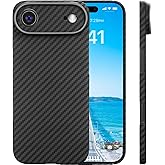 memumi Real Aramid Fiber for iPhone Air 2025 Case, [NO-case Feeling] Durable Sturdy Aramid Fiber with 0.5mm Slim Case for iPhone 17 Air Thin and Minimalist in Carbon Fiber Design, Grey Black
