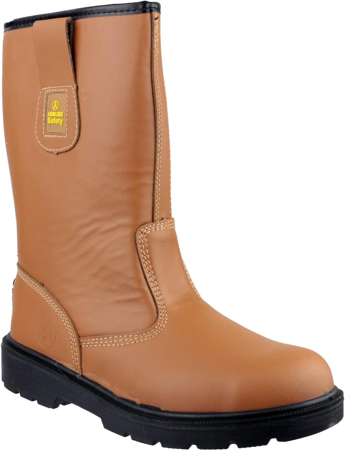 Amblers Safety Mens FS124 Water Resistant Pull on Safety Rigger Boot Tan Size UK
