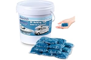 Eazy2hD RV Toilet Treatment Holding Tank Deodorizer for RV Black Tank Chemicals Breaking Down for Camper Portable Porta Potty (50 Count Blue)
