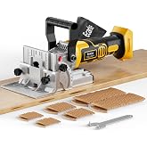 Ecarke Cordless Biscuit Joiner Tool Compatible with Dewalt 20V Battery, Precision Plate Joiner for Woodworking, Cabinetry &amp; Furniture Making, 0-90&deg; Cutting, 6 Depth Settings, 80 wafers, Tool Only