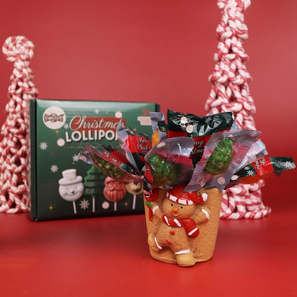 SWEETZO INDIVIDUALLY WRAPPED CHRISTMAS LOLLIPOPS, REINDEER, SNOWMAN, SANTA AND TREE, STOCKING STUFFERS AND PARTY FAVORS (24 SUCKERS)