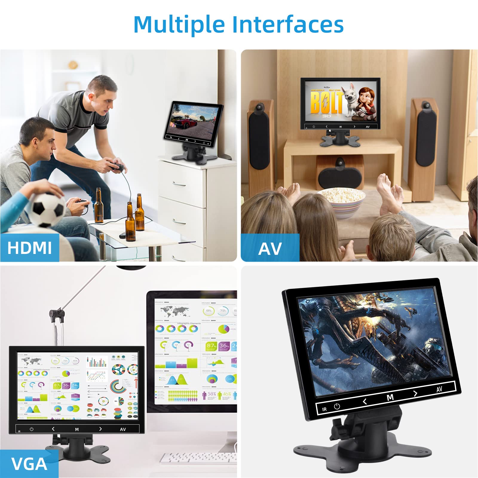 Mua 10.1 Inch Small Monitor, Raspberry Pi Monitor Built-in Speakers ...