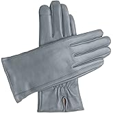 Downholme Touchscreen Leather Cashmere Lined Gloves for Women