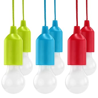 HyCell Pull Light 6er Set mit Zugschalter inkl. AAA Batterien - tragbare LED Lampe warmweiß - mobile Leuchte ideal für Garten