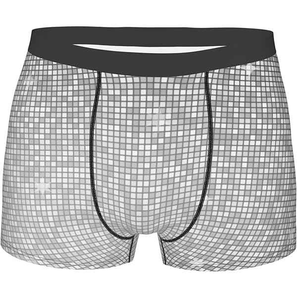 Gray Plaid Lines Print Exceptional Elastic Sweat-Absorbing Boxer