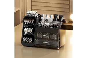 BOOKLOV Makeup Organizer with Drawers for Vanity,Spacious Cosmetic Display Case,Perfect Storage Solution for Your Beauty Essential (Black)