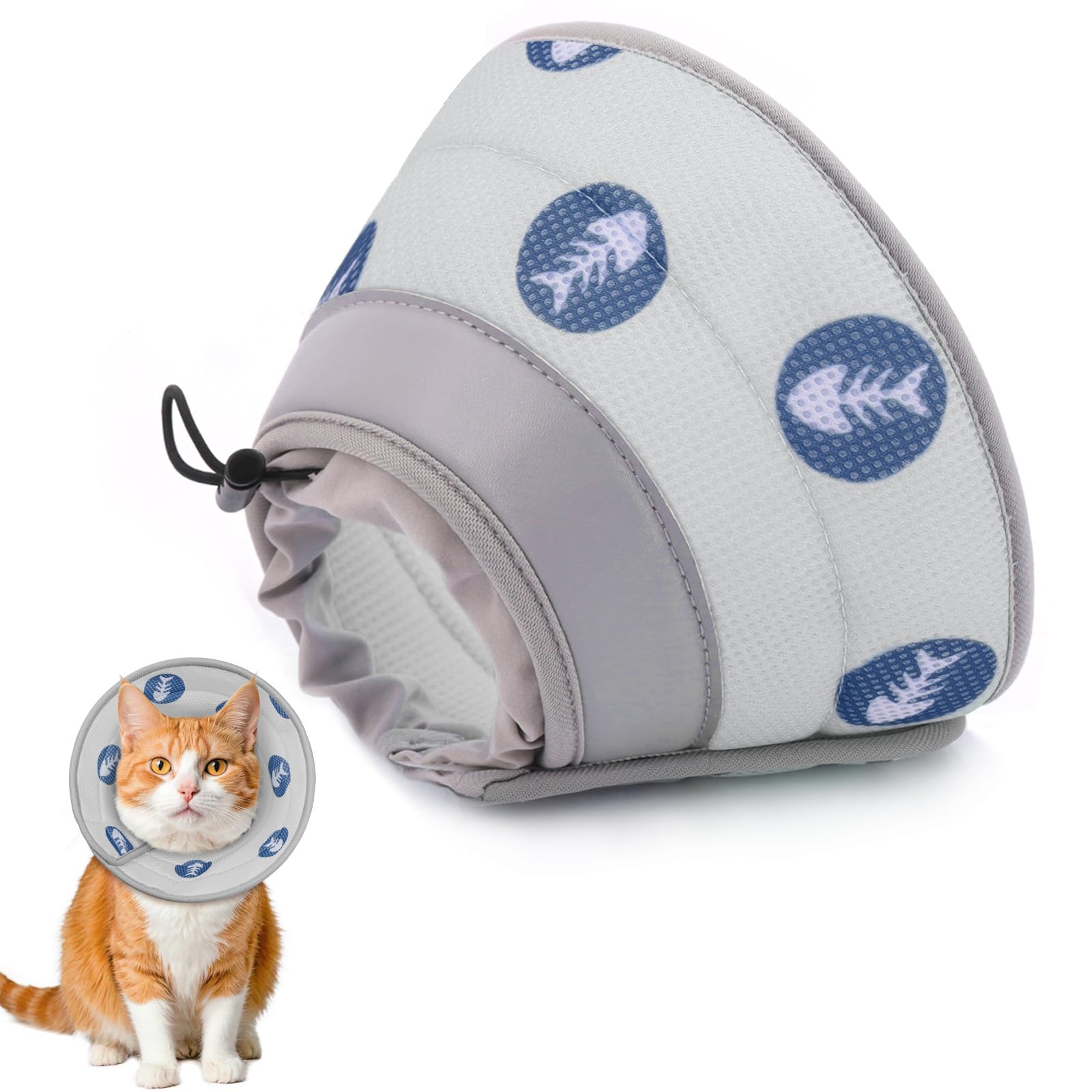 Photo 1 of Cat Cone Collar Soft to Stop Licking After Surgery Cat Recovery Collar for Small Large Cats Adjustable Elizabethan Collar