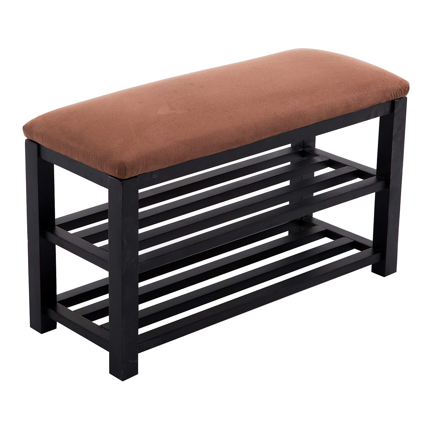 Entryway Shoe Storage Organizer Bench Brown