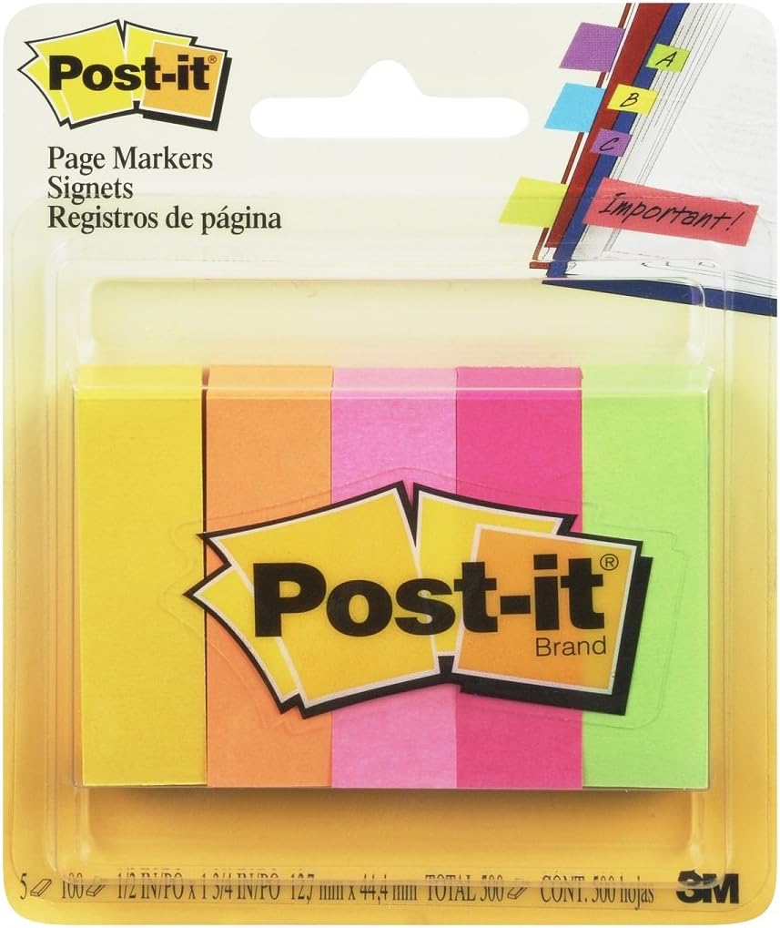 Postit Marquepages 15 x 50 mm Couleurs vives Amazon.fr Fournitures de bureau