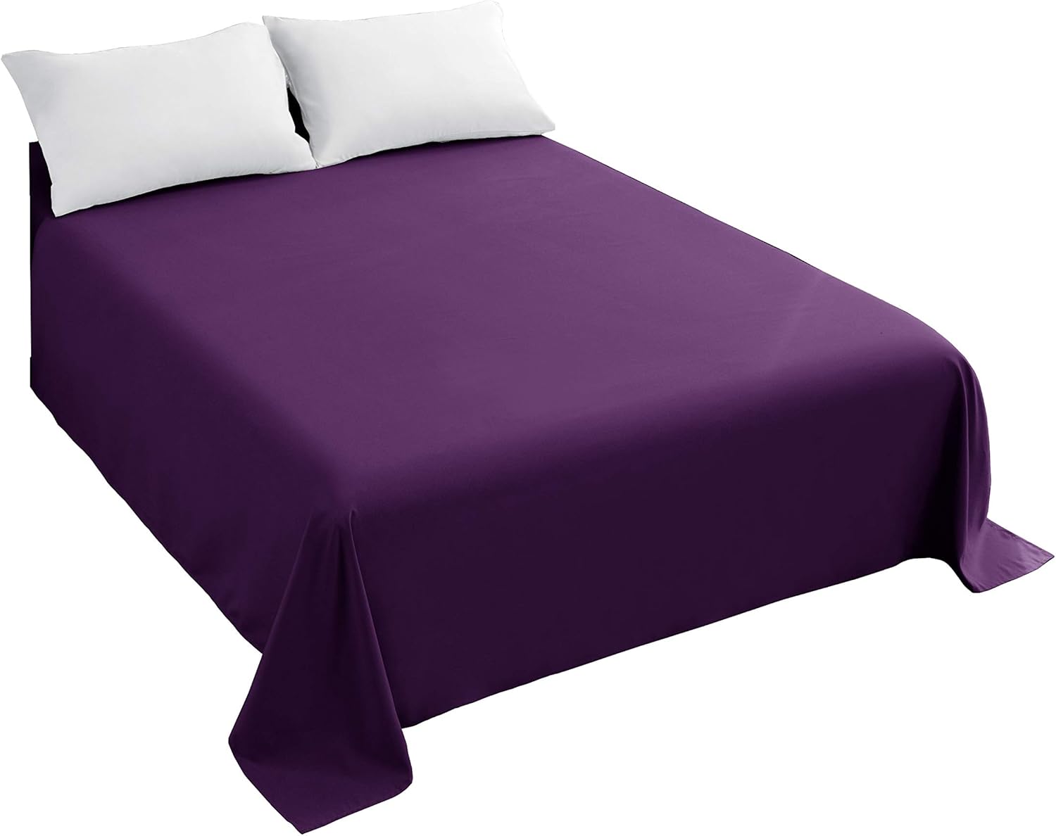 Sfoothome Top Sheet Single - Premium 1500 Ultra-Soft Collection - Wrinkle Resistant, Easy Care (Queen, Purple): Home & Kitchen
