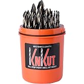 KnKut Performance 29-Piece Drill Bit Set - 1/16" To 1/2" By 64ths, 3/8" Shank, Split Point For Tough Materials