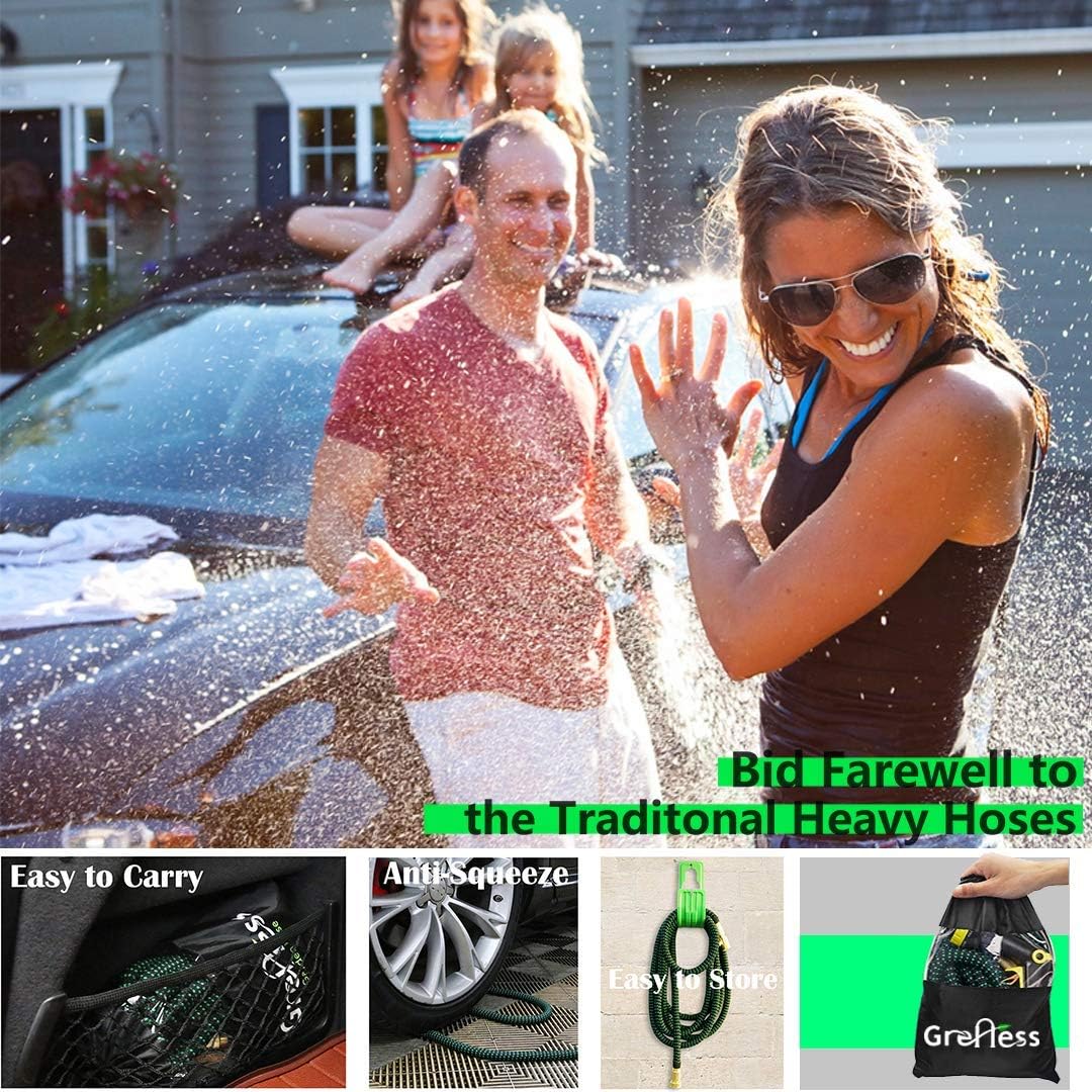 100 ft Expandable Garden Hose, Upgraded Leakproof Lightweight Garden Water Hose with 3/4" Solid Brass Fittings, Extra Strength 3750D Durable Gardening Flexible Hose, Expanding Garden Hoses Spray Nozzle … : Garden & Outdoor