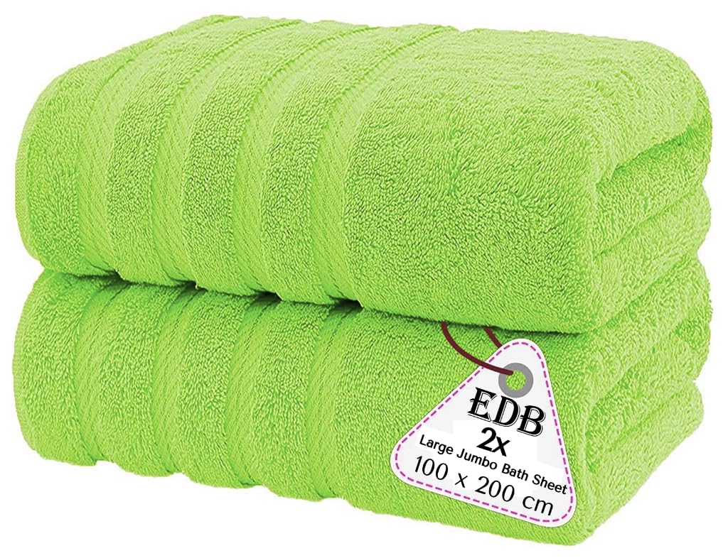 Extra Large Super Jumbo Bath Sheets (100 x 200 cm, 2 Pack) - 100% Egyptian Cotton Highly Absorbent and Quick Dry Big Beach Bath Towels Soft Hotel Quality Towels Set 600GSM (Sage Green)