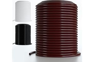 DBR TECH 1/4 Drip Irrigation Tubing, 200 Feet, Flexible PVC Plastic Drip Irrigation Hose for Gardening, Misting, Hydroponics and DIY Landscape Garden Projects, Blank Distribution Tubing (200ft, Brown)