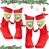 EASRTFP 2 Pairs Novelty 3D Hand Holding Socks for Kids, Crazy Magneti Christmas Socks, Funny Holiday Couple Socks Silly Gift, White Elephant Gift for Women Men Couples Friends