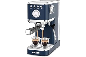 CHULUX Slim Espresso Machine with Milk Frother Steam Wand, 20 Bar Professional Italian Pump Espresso Coffee Machine for Home Cappuccino & Latte Maker, Navy