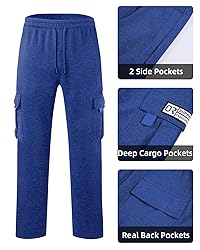 Men's Cargo Sweatpants Casual Fleece Joggers Loose
