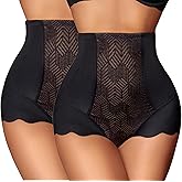 Avidlove Support Panties For Women High Waisted Body Shaper Compression Firm Control Underwear(Black&Black, Medium)