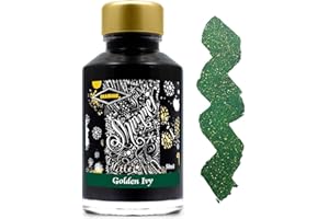 Diamine Shimmering Fountain Pen Ink, 50ml, Golden Ivy (Waterbased, Non-toxic, pH Neutral, Natural Dyes, Fast Drying, Smooth Flow, Bottle, Gold, Silver)