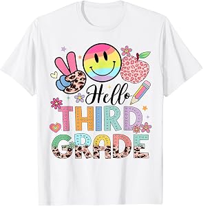 Hello 3rd Grade Boy Girl Teacher Back to School 3rd Grade T-Shirt