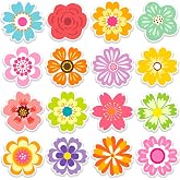 JarThenaAMCS 32Pcs Spring Flower Thick Gel Clings Cute Colorful Floral Window Gel Decals Reusable for Summer Home Office Classroom Nursery Party Decoration Supplies