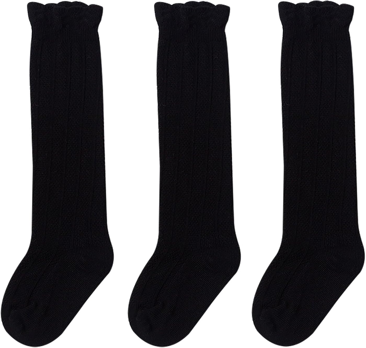 baby girl black knee high socks