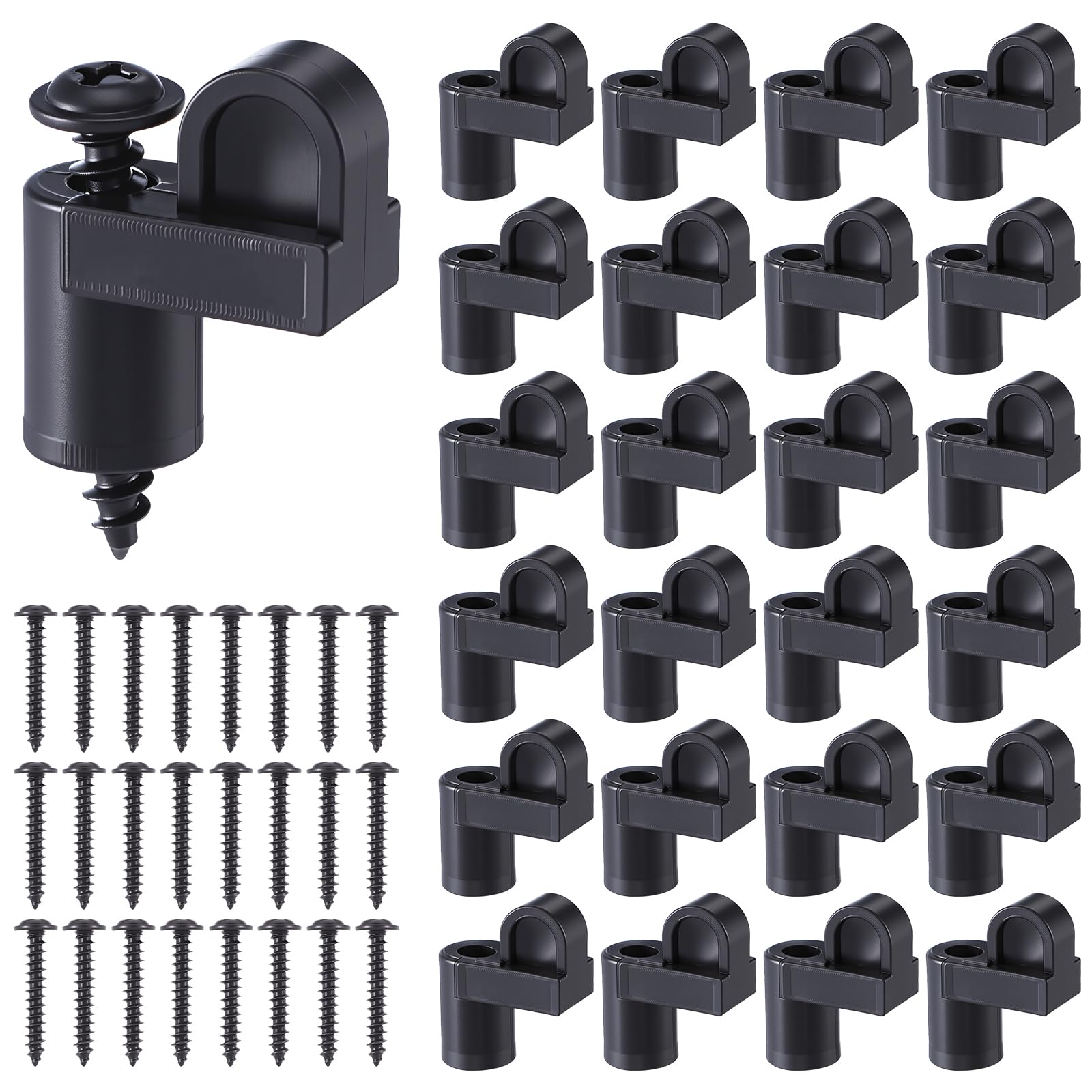 Photo 1 of 24 Pack 3/8 Inch Window Screen Clip with Screws Offset Window Screen Holder Clips Storm Windows Clips Black Screens Retainer Clip for Fastens Winter Windows Screens Storm Door Panels