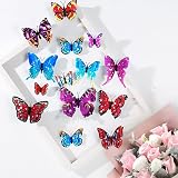 Siganorpy 24Pcs 3D Butterfly Wall Sticker Decor Multicolour Magnets Gum Reusable view 7