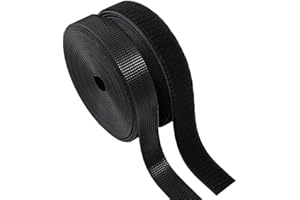 MYUREN Sew on Hook and Loop Strips 3/4in x 5yd | Easy to Sew | Excellent Grip | Non-Adhesive Back Nylon Strips Fabric Fastener Non-Adhesive Interlocking Tape for Clothing Sewing Crafts and DIY, Black