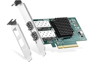 Binardat 2 Port 10G SFP+ PCIe Network Adapter, Intel X520 82599 LAN Controller, 10G/1G/100Mbps SFP+ Slot NIC Card for Windows