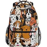 ALAZA Cute Doodle Dog Print Animal Large Backpack for Kids Boys Girl School Personalized Laptop iPad Tablet Travel School Bag with Multiple Pockets