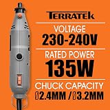 Terratek Corded Rotary Tool 234pc Accessory Set 135W 8000-33000RPM view 4