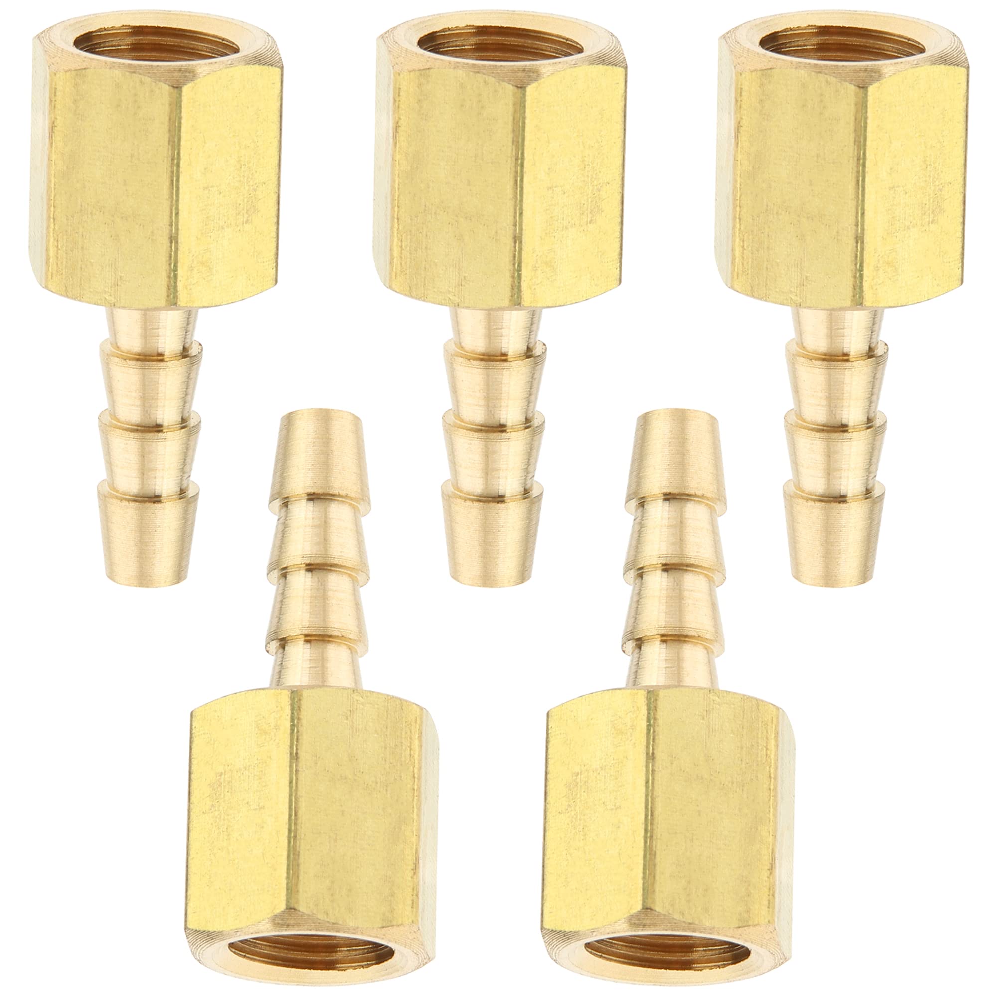 LTWFITTING Brass BSP Fitting Coupler/Adapter 1/8-Inch Female BSPP x 5mm Hose Barb(Pack of 5)