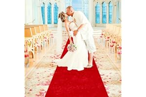 MODFUNS Red Carpet Runner for Party 2FTx15FT Aisle Runner for Outdoor Wedding Ceremony Velvet Aisle Carpet Runner Classic Wedding Anniversary Prom Celebration Events Carpet Rug